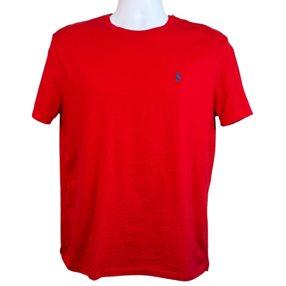 Polo Ralph Lauren Mens Red Crew Neck T-Shirt Sz M Classic Pony Logo Preppy